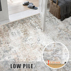 10x12 Area Rug Living Room: Modern Washable Indoor Carpet Brown | - Image 8