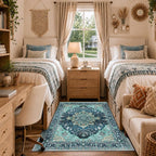 RELEANY Washable Area Rug, Teal | Non-Slip, Water Repellent, Pet Friendly - Image 2
