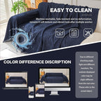 DREAMINGO Navy Blue Couch Cover Thick Chenille Couch Cover Blanket - Image 6