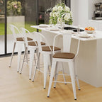 Andeworld Metal Bar Stools Set of 4, 24 inch Counter Height Barstools - Image 5