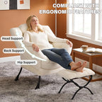 MBOOYOME Lazy Chair with Ottoman, Modern Accent Lounge Armchair with Side - Image 6
