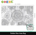 HEBE Area Rug for Entryway 3'x5', Washable Non Slip Boho Bedroom Rug | Soft - Image 2