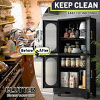 PAOFIN 61" Black Pantry Storage Cabinet, Kitchen Pantry Cabinet - Image 7