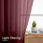 Sheer Curtains, Sheer Curtains 78 inch Length 2 Panels Set, Rod Pocket Voile - Image 3