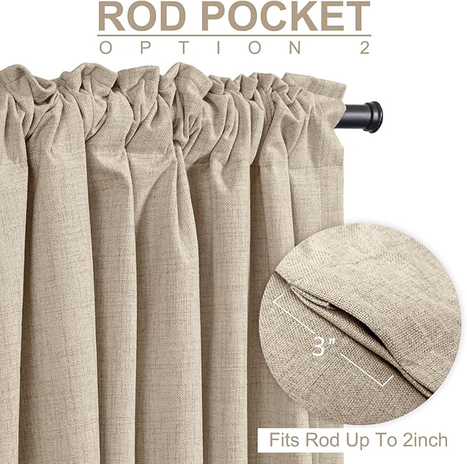 Linen Textured Total Blackout Curtains - Image 4