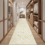 PLHXFR 2.6x14 Washable Runner Rug：Floral Indoor Kitchen Carpet Beige Multi | - Image 5