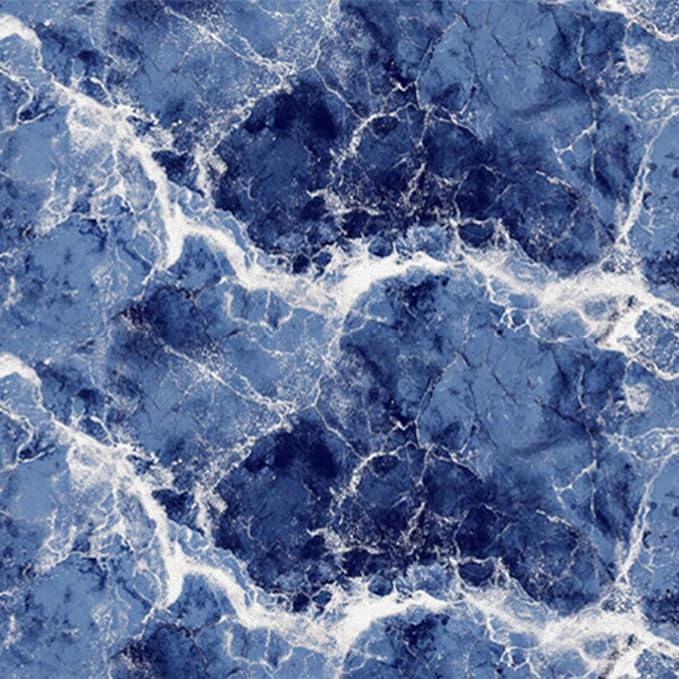 HOMETITUTE Blue Marble Wallpaper Peel and Stick Ocean Wave Pattern 118.1x17.7 - Image 2