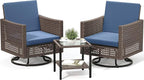 YITAHOME Outdoor Swivel Chair 3 Pieces, Wicker Patio Furniture, Porch Furniture - Image 7