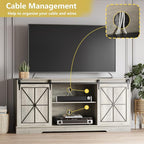 Farmhouse TV Stand for 65/60/55 Inch Tvs, Rustic Entertainment Center - Image 4