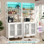 Aheaplus Bar Cabinet with Power Outlets, Coffee Bar Station - Image 7
