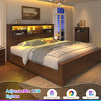 EnHomee King Size Bed Frame and Headboard & Storage, 4 Drawers and LED Built in - Image 6