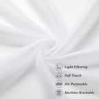 Chyhomenyc Extra Long White Sheer Curtains 120 Inches Long 2 Panels | Voile - Image 9