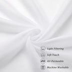 Chyhomenyc White Sheer Valance for Windows, 2 Pack | Light Filtering Voile Soft - Image 5