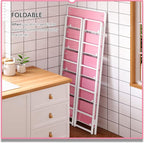 4NM No Assembly 5 Tiers Folding Bookshelf Storage Shelves Vintage Bookcase - Image 4
