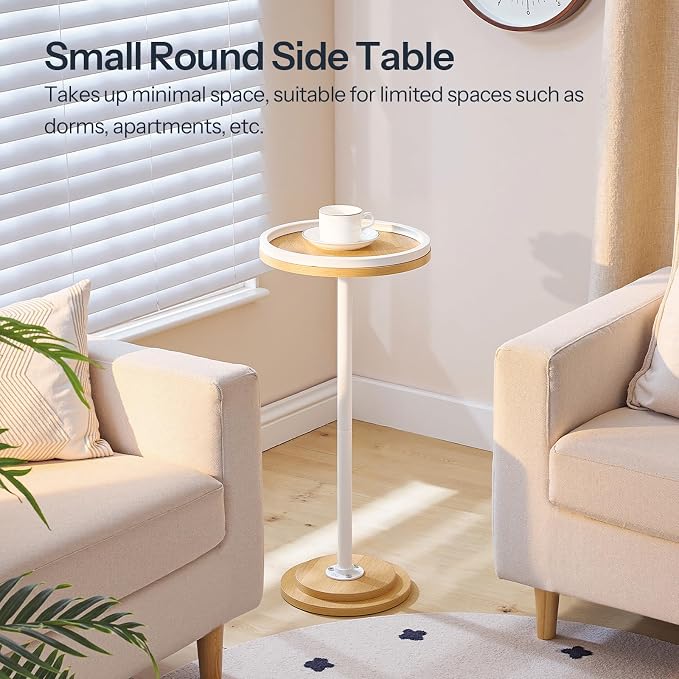 HOOBRO Small Round Side Table, Drink Table, Coffee Martini Table - Image 4