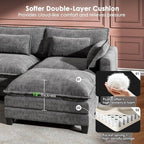 Marsail Modular Sectional Sofa 110.6" U-Shaped Modern Comfy Cloud Couch - Image 5