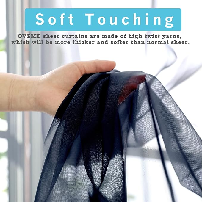 Short Sheer Curtains 24 Inches Long 2 Panels - Image 5