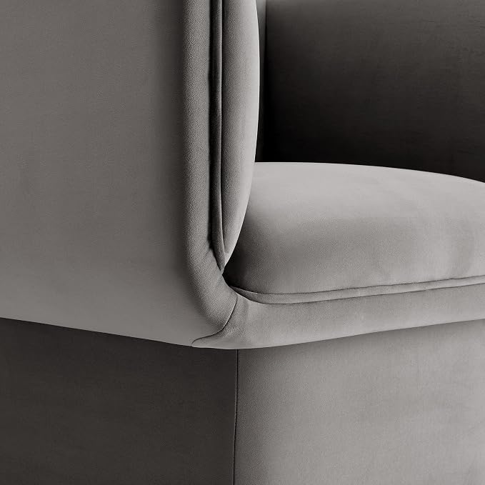 Modway Tate Performance Velvet Accent Chair in Storm Gray - Image 9