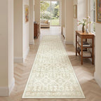 Soalmost Runner Rug 2x8 Washable Hallway Kitchen Runners Beige/Brown | Non-Slip - Image 2