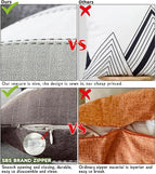 AmHoo Pack of 2 Farmhouse Stripe Check Throw Pillow Covers Set Case Cotton - Image 4