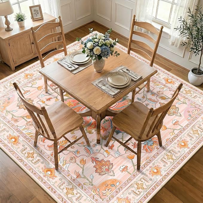 RELEANY Washable Area Rug, Square 8'x8', Water Repellent, Pet Friendly - Image 2