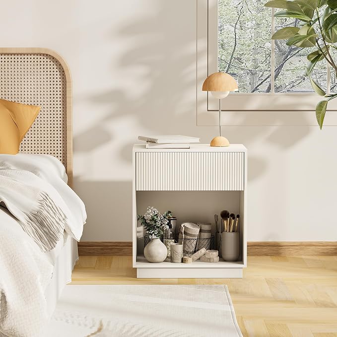 Fluted Nightstands Set of 2, Modern Bedside Table - Image 9