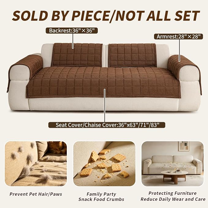 Velvet Couch Covers for Sectional Sofa Washable, Non-Slip L Shaped Sectional - Image 4