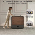 ModernMate 3-in-1 Folding Desk & File Cabinet, Fluted Multi-Storage Workspace - Image 6