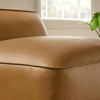 Modway Auren Vegan Leather Modular Armless Chair in Camel - Image 5
