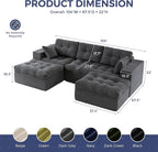 MAXYOYO 104" U Shaped Modular Sectional Sofa - Image 2