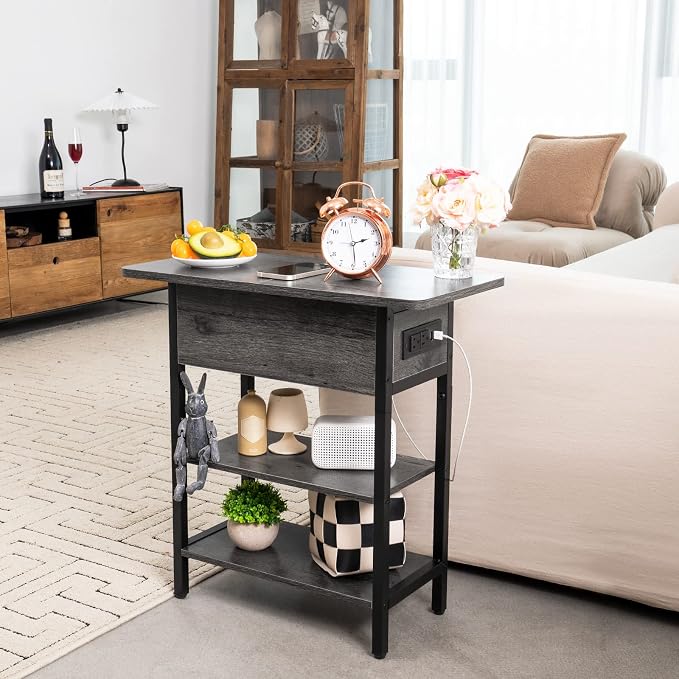 Yoobure End Table with Charging Station, Flip Top Side Table with USB Ports and - Image 8
