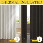 NICETOWN 100% Blackout Linen Curtains 102 inches Long 2 Panels, Thermal - Image 6