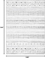 cotiled Boho 10x12 Area Rug for Living Room: Large Moroccan Washable Rug | - Image 2