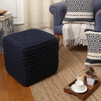 REDEARTH Square Hand Knitted Pouf - Image 2