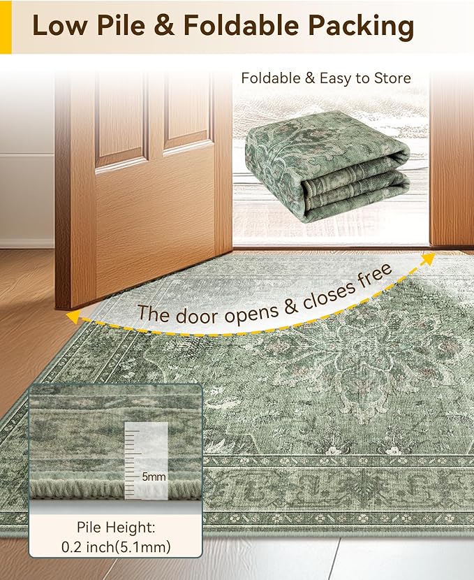 RELEANY Washable Area Rug, Runner 2'x6', Water Repellent, Pet Friendly - Image 5