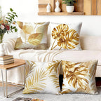 OBSEDE Golden Leaf Illustration Decorative Throw Pillow Covers 18 × 18 in - Image 5