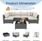 olimix 7 Piece Outdoor Patio Furniture Set, Outdoor Sectional Furniture - Image 7