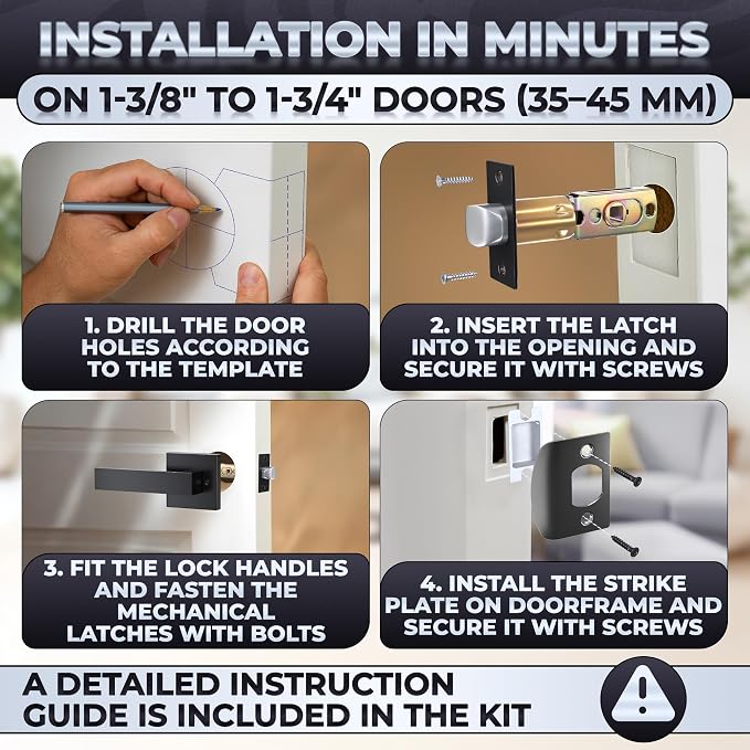 Front Door Lock Set with Deadbolt – Zinc Alloy Body with Multi‑Layer Plating | - Image 6