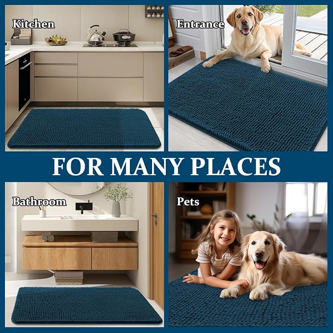 OLANLY Dog Door Mat for Muddy Paws 59x24, Super Absorbent Chenille Mud Mat | - Image 8