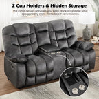 HAOMARKETS Manual Reclining Loveseat Sofa Set of 2 - Image 4