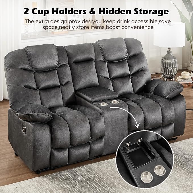 HAOMARKETS 3 Pieces Recliner Sofa Furniture Set, Include 2 Power Recliner Chairs - Image 5