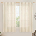 Beige Linen Curtains 63 inches Long by LAMIT