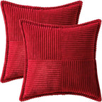 MIULEE Decorative Euro Sham Throw Pillow Covers 24x24 Inch Red 2 Pack | Boho - Image 7