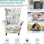 KRFOONN Velvet Wing Chair Slipcovers 2 Piece Stretch Printed Wingback Chair - Image 6