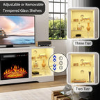 PRETZI Fireplace TV Stand with 18" Fireplace Up to 65" TVs, TV Media Console - Image 4