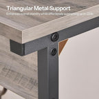 HOOBRO C-Shaped End Table with Charging Station, Adjustable Height Sofa Tray - Image 8