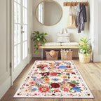 Blush Floral Entryway 3x5 Rug for Bathroom Bedroom Washable Rug | Non Slip Soft - Image 2