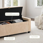 GRAINELL Storage Ottoman Bench, Upholstered Tufted Bedroom Bench - Image 5