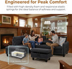 97.5" L Shaped Couch Set Linen, Modular Sectional Couches - Image 6