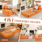 HABUTWAY Folding Sofa Bed, Convertible Sleeper Chair Bed w/Dual-Pillow & Handle - Image 7